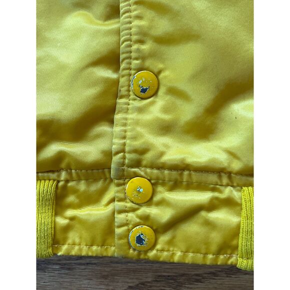 Vintage Lakers Basketball Button Up Satin Varsity Jacket  Kids Size Medium - Picture 4 of 10